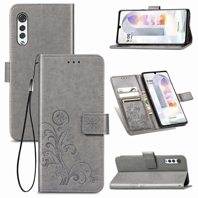 Four-leaf Clasp Embossed Buckle Mobile Phone Protection Leather Case with Lanyard & Card Slot & Wallet & Bracket Function, For Tecno Pova 2, For LG Velvet 2 Pro, For Infinix Smart 5, For Infinix Note 10, For Infinix Note 10 Pro, For Infinix Note 8