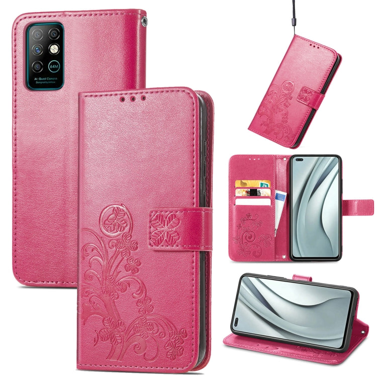 Four-leaf Clasp Embossed Buckle Mobile Phone Protection Leather Case with Lanyard & Card Slot & Wallet & Bracket Function, For Tecno Pova 2, For LG Velvet 2 Pro, For Infinix Smart 5, For Infinix Note 10, For Infinix Note 10 Pro, For Infinix Note 8