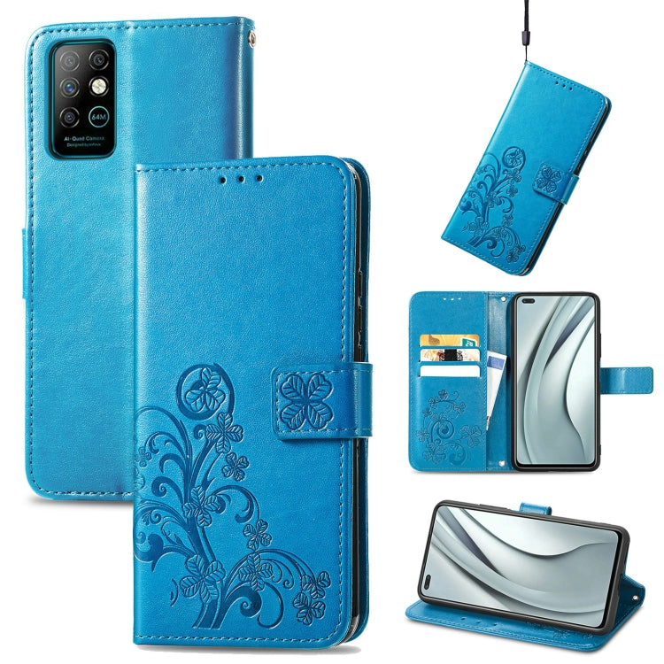 Four-leaf Clasp Embossed Buckle Mobile Phone Protection Leather Case with Lanyard & Card Slot & Wallet & Bracket Function, For Tecno Pova 2, For LG Velvet 2 Pro, For Infinix Smart 5, For Infinix Note 10, For Infinix Note 10 Pro, For Infinix Note 8