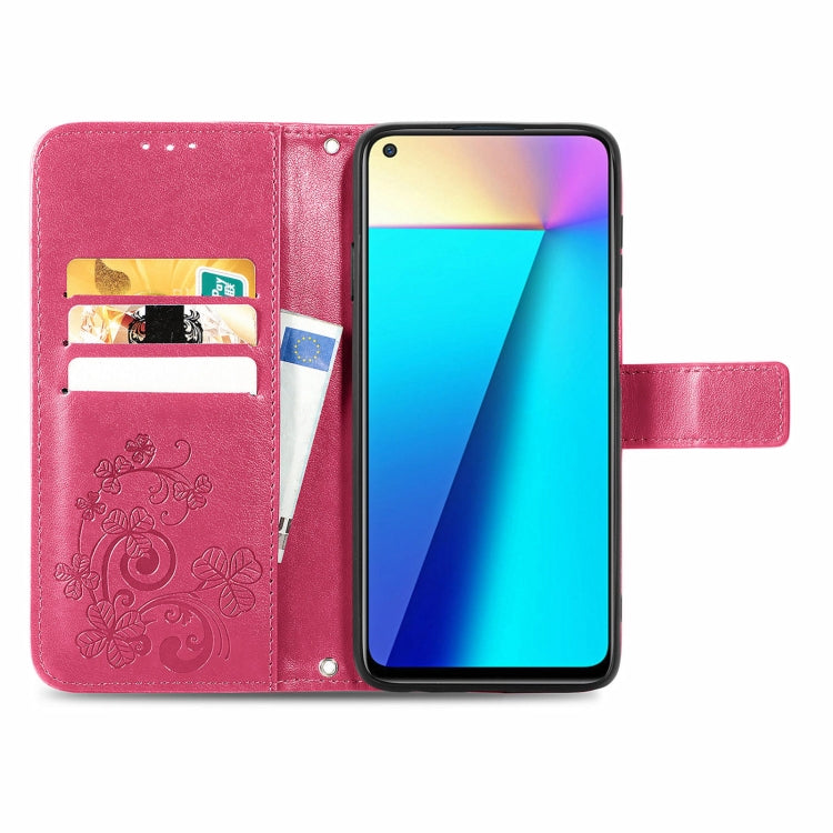 Four-leaf Clasp Embossed Buckle Mobile Phone Protection Leather Case with Lanyard & Card Slot & Wallet & Bracket Function, For Infinix Note 7, For Infinix HOT 10T, For Huawei nova 8 SE Youth, For Blackview A100