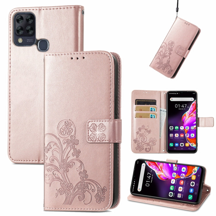 Four-leaf Clasp Embossed Buckle Mobile Phone Protection Leather Case with Lanyard & Card Slot & Wallet & Bracket Function, For Infinix Note 7, For Infinix HOT 10T, For Huawei nova 8 SE Youth, For Blackview A100