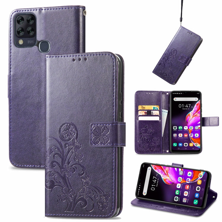 Four-leaf Clasp Embossed Buckle Mobile Phone Protection Leather Case with Lanyard & Card Slot & Wallet & Bracket Function, For Infinix Note 7, For Infinix HOT 10T, For Huawei nova 8 SE Youth, For Blackview A100