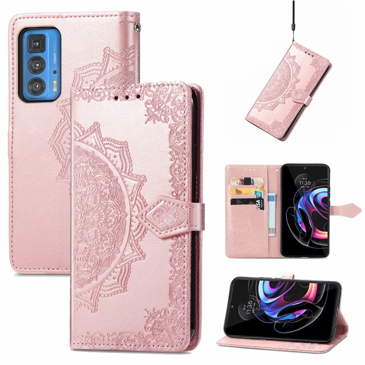 Mandala Embossing Pattern Horizontal Flip Leather Case with Holder & Card Slots & Wallet & Lanyard, For Motorola Edge 20 Pro