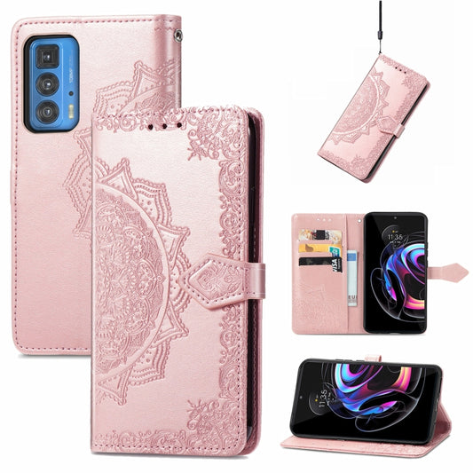 Mandala Embossing Pattern Horizontal Flip Leather Case with Holder & Card Slots & Wallet & Lanyard, For Motorola Edge 20 Pro