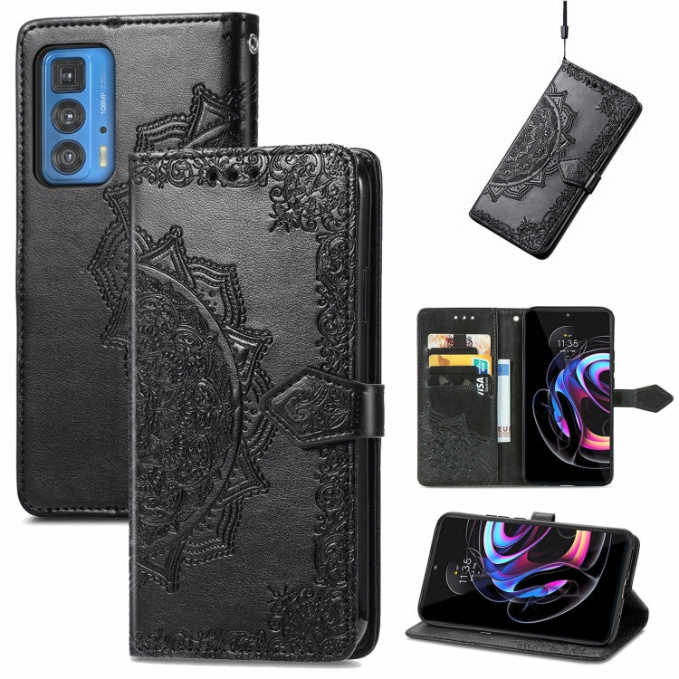 Mandala Embossing Pattern Horizontal Flip Leather Case with Holder & Card Slots & Wallet & Lanyard, For Motorola Edge 20 Pro