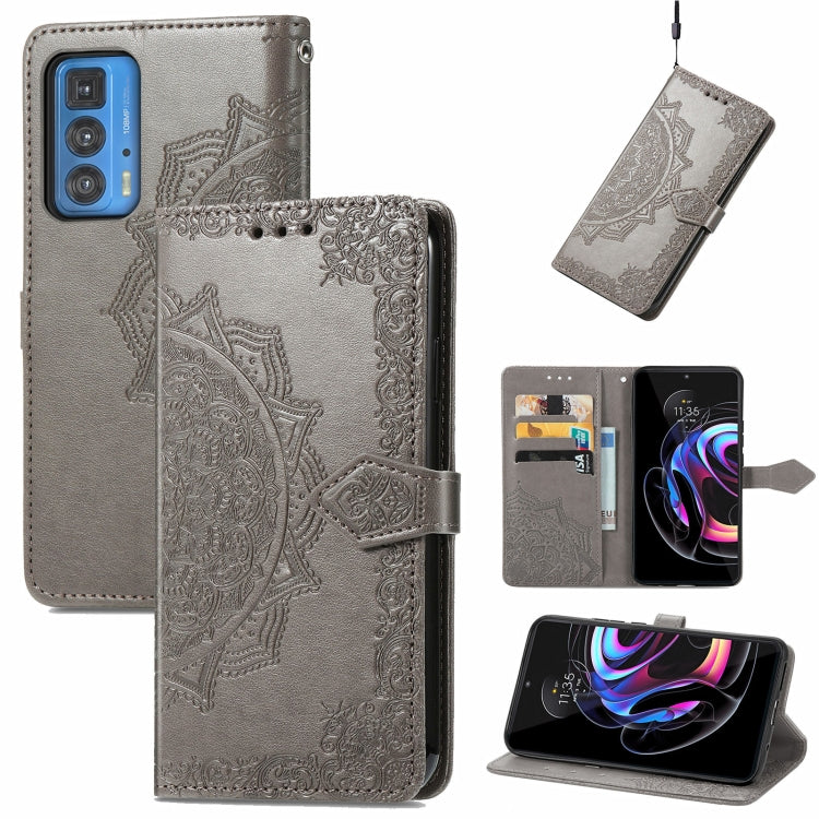 Mandala Embossing Pattern Horizontal Flip Leather Case with Holder & Card Slots & Wallet & Lanyard, For Motorola Edge 20 Pro
