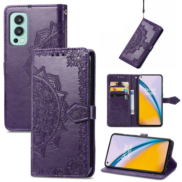 Mandala Embossing Pattern Horizontal Flip Leather Case with Holder & Card Slots & Wallet & Lanyard, For OnePlus Nord 2 5G