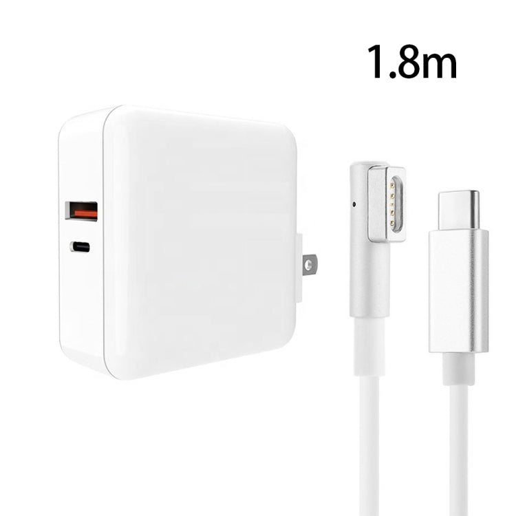 A6 PD 65W USB-C / Type-C + QC3.0 USB Laptop Adapter + 1.8m USB-C / Type-C to MagSafe 1 / L Data Cable Set for MacBook Series,, US Plug, US Plug + EU Plug, US Plug + AU Plug, US Plug + UK Plug, US Plug + EU Plug + UK Plug