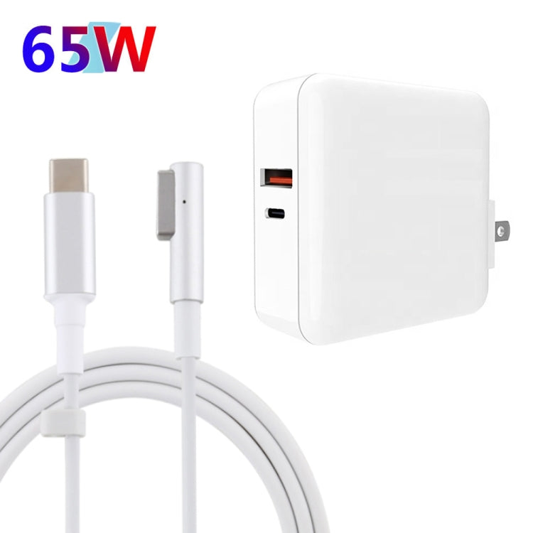 A6 PD 65W USB-C / Type-C + QC3.0 USB Laptop Adapter + 1.8m USB-C / Type-C to MagSafe 1 / L Data Cable Set for MacBook Series,, US Plug, US Plug + EU Plug, US Plug + AU Plug, US Plug + UK Plug, US Plug + EU Plug + UK Plug