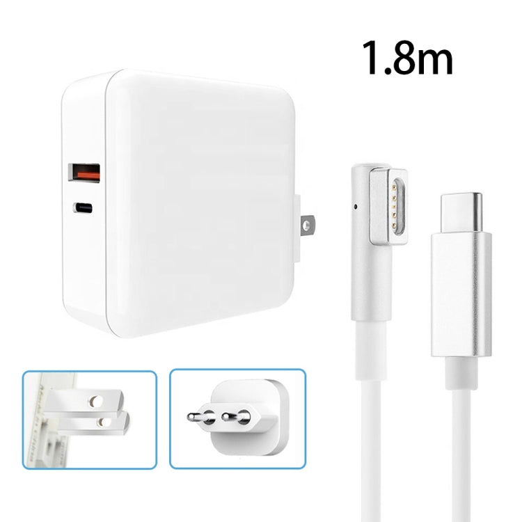 A6 PD 65W USB-C / Type-C + QC3.0 USB Laptop Adapter + 1.8m USB-C / Type-C to MagSafe 1 / L Data Cable Set for MacBook Series,, US Plug, US Plug + EU Plug, US Plug + AU Plug, US Plug + UK Plug, US Plug + EU Plug + UK Plug