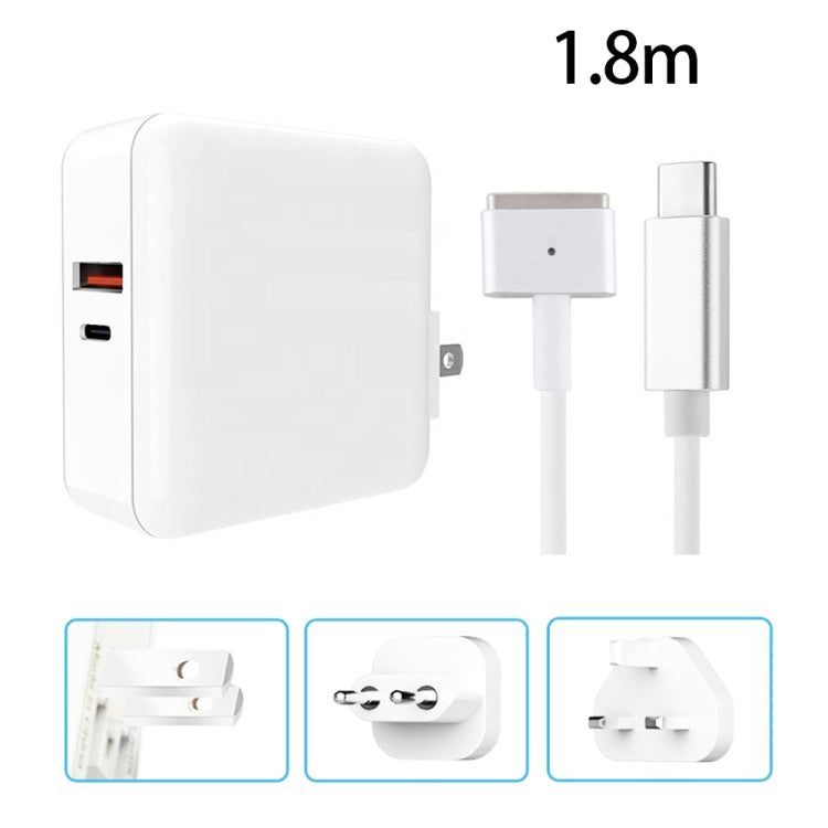 A6 PD 65W USB-C / Type-C + QC3.0 USB Laptop Adapter + 1.8m USB-C / Type-C to MagSafe 2 / T Data Cable Set for MacBook Series,, US Plug, US Plug + EU Plug, US Plug + AU Plug, US Plug + UK Plug, US Plug + EU Plug + UK Plug, US Plug + EU Plug + AU + UK Plug