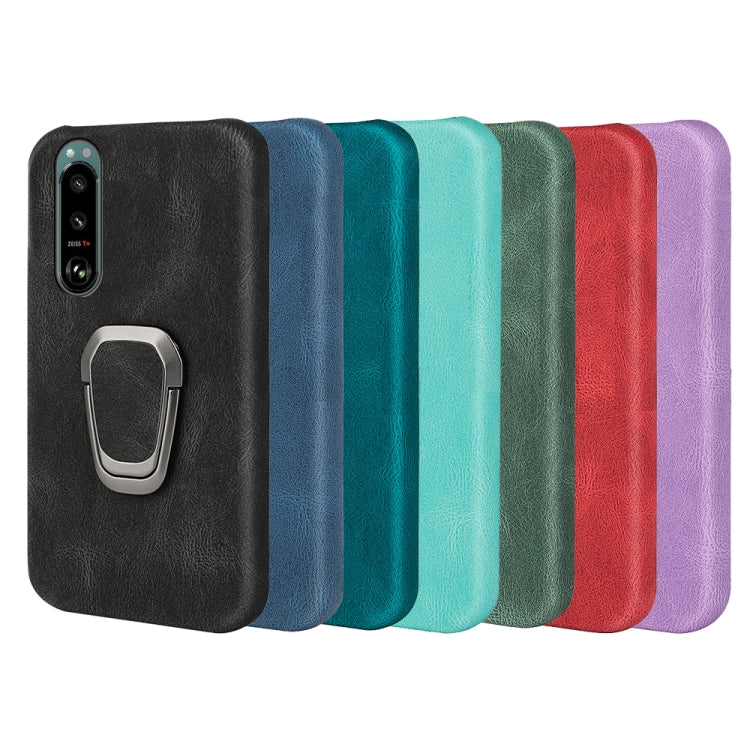 For Sony Xperia 5 III Ring Holder PU Phone Case, For Sony Xperia 5 III