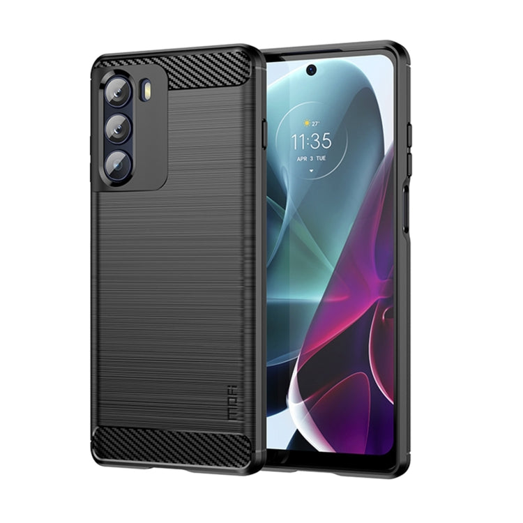 MOFI Gentleness Brushed Carbon Fiber Soft TPU Case, For Motorola Moto G71 5G, For Motorola Moto G200 5G / Edge S30, For Motorola Moto G Power 2022