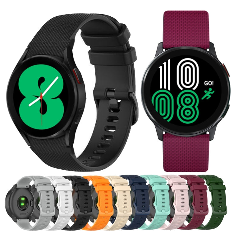 20mm Checkered Silicone Strap, For Samsung Galaxy Watch 4 40mm / 44mm, For Samsung Galaxy Watch 4 Classic 42mm / 46mm