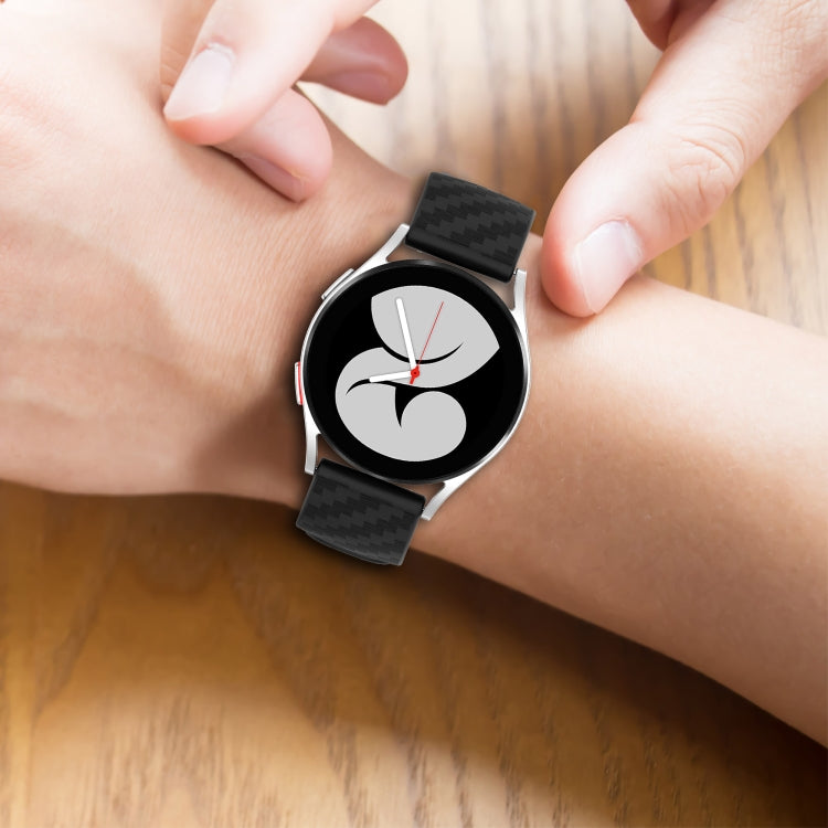 20mm Carbon Fiber Striped Silicone Strap, For Samsung Galaxy Watch Active 40mm, For Samsung Galaxy Watch 42mm