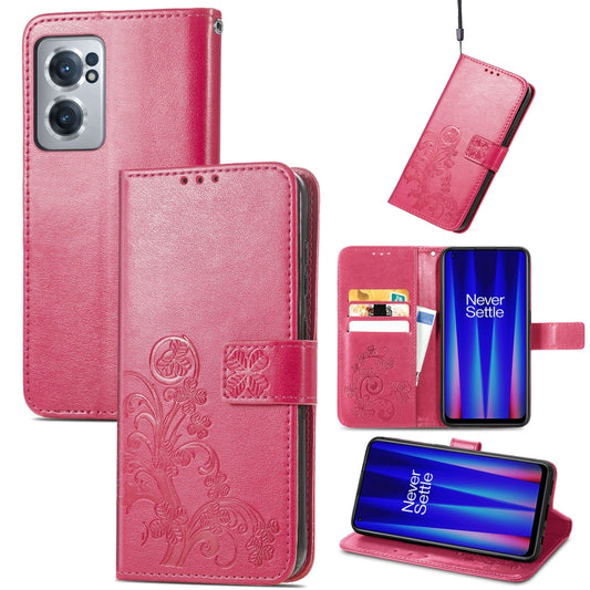 Four-leaf Clasp Embossed Buckle Leather Phone Case