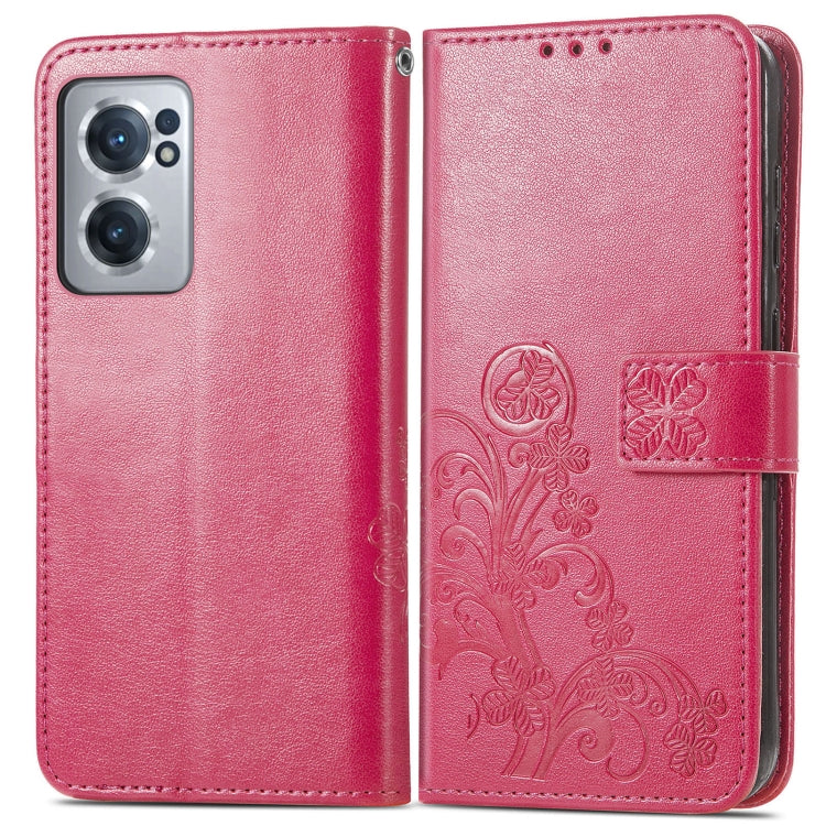 Four-leaf Clasp Embossed Buckle Leather Phone Case