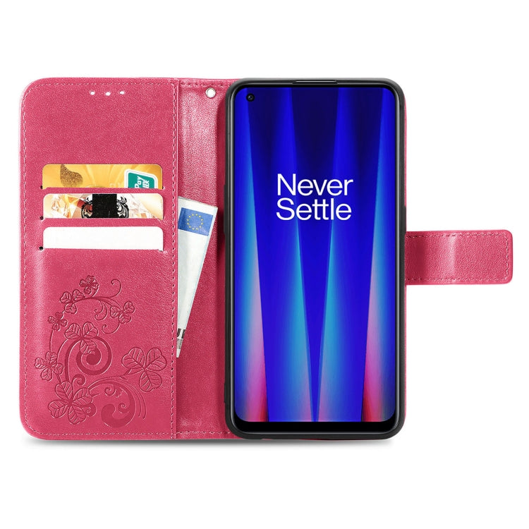 Four-leaf Clasp Embossed Buckle Leather Phone Case