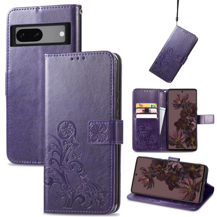 Four-leaf Clasp Embossed Buckle Leather Phone Case