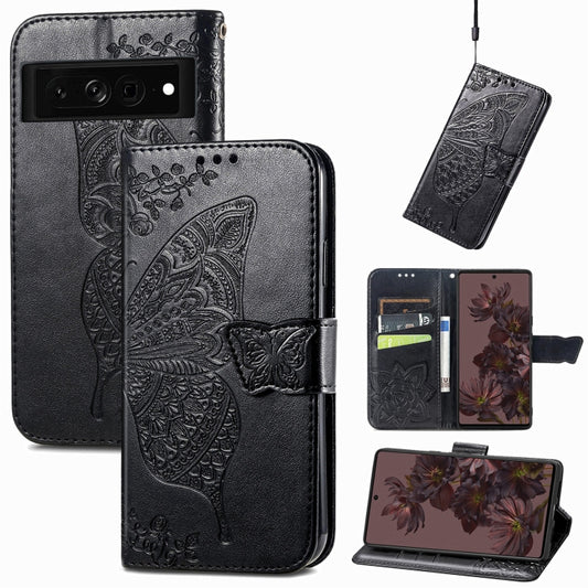 Butterfly Love Flower Embossed Leather Phone Case, For Google Pixel 7 Pro 5G, For Motorola Moto G Stylus 5G 2022, For Google Pixel 7 5G, For Motorola Moto G22