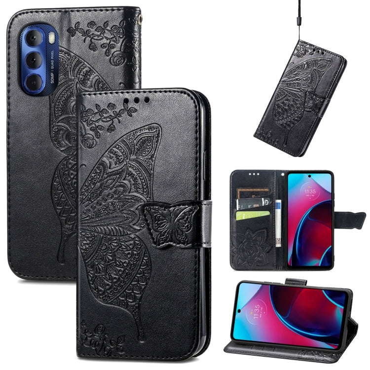 Butterfly Love Flower Embossed Leather Phone Case, For Google Pixel 7 Pro 5G, For Motorola Moto G Stylus 5G 2022, For Google Pixel 7 5G, For Motorola Moto G22