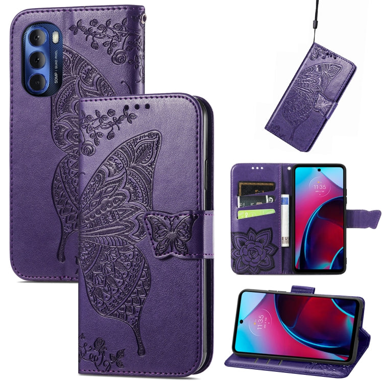 Butterfly Love Flower Embossed Leather Phone Case, For Google Pixel 7 Pro 5G, For Motorola Moto G Stylus 5G 2022, For Google Pixel 7 5G, For Motorola Moto G22