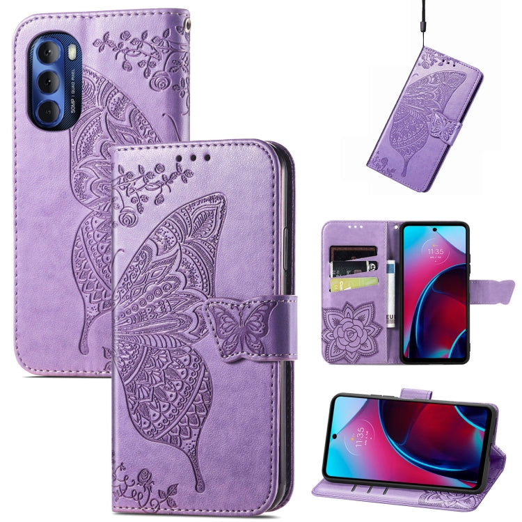 Butterfly Love Flower Embossed Leather Phone Case, For Google Pixel 7 Pro 5G, For Motorola Moto G Stylus 5G 2022, For Google Pixel 7 5G, For Motorola Moto G22