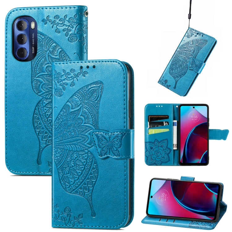 Butterfly Love Flower Embossed Leather Phone Case, For Google Pixel 7 Pro 5G, For Motorola Moto G Stylus 5G 2022, For Google Pixel 7 5G, For Motorola Moto G22