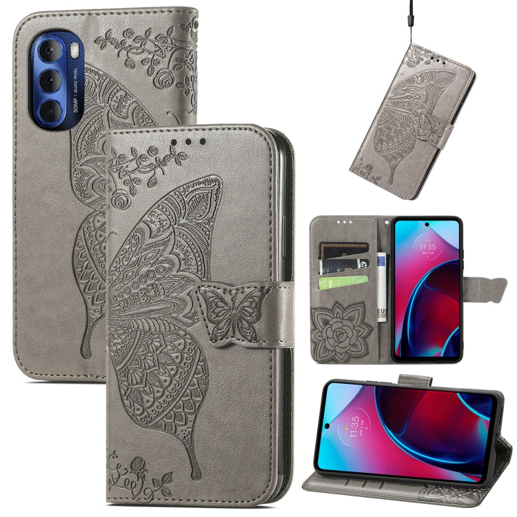 Butterfly Love Flower Embossed Leather Phone Case, For Google Pixel 7 Pro 5G, For Motorola Moto G Stylus 5G 2022, For Google Pixel 7 5G, For Motorola Moto G22