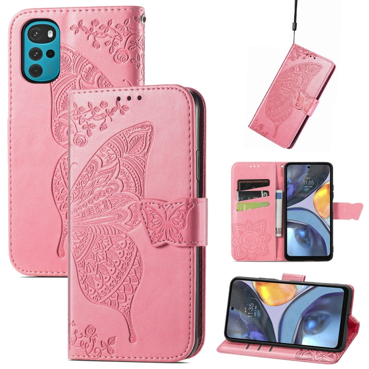 Butterfly Love Flower Embossed Leather Phone Case, For Google Pixel 7 Pro 5G, For Motorola Moto G Stylus 5G 2022, For Google Pixel 7 5G, For Motorola Moto G22