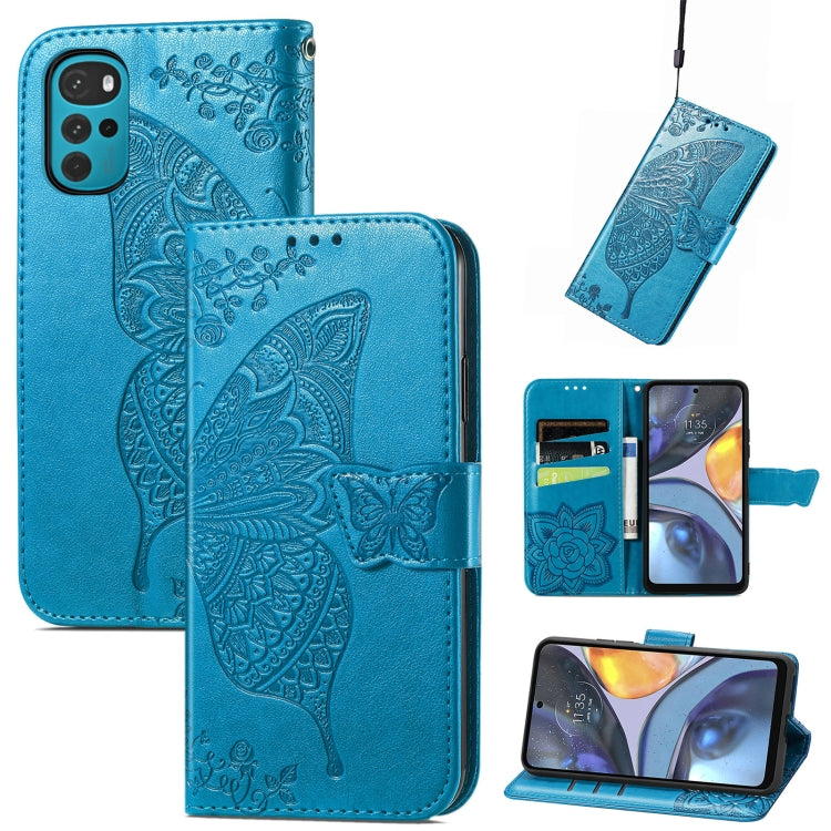 Butterfly Love Flower Embossed Leather Phone Case, For Google Pixel 7 Pro 5G, For Motorola Moto G Stylus 5G 2022, For Google Pixel 7 5G, For Motorola Moto G22