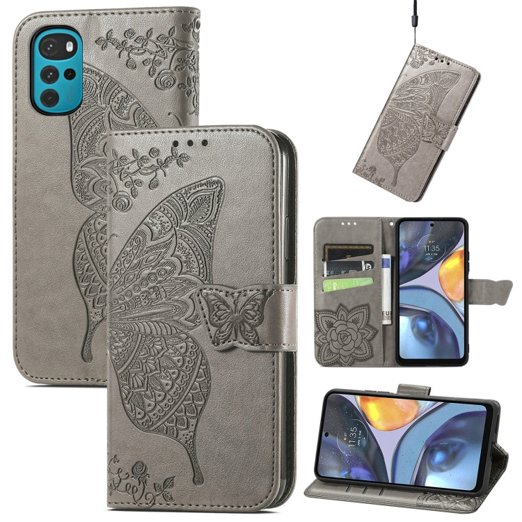 Butterfly Love Flower Embossed Leather Phone Case, For Google Pixel 7 Pro 5G, For Motorola Moto G Stylus 5G 2022, For Google Pixel 7 5G, For Motorola Moto G22