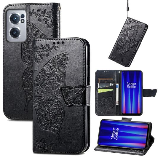 Butterfly Love Flower Embossed Leather Phone Case, For OnePlus Nord CE 2 5G, For Sony Xperia Ace III