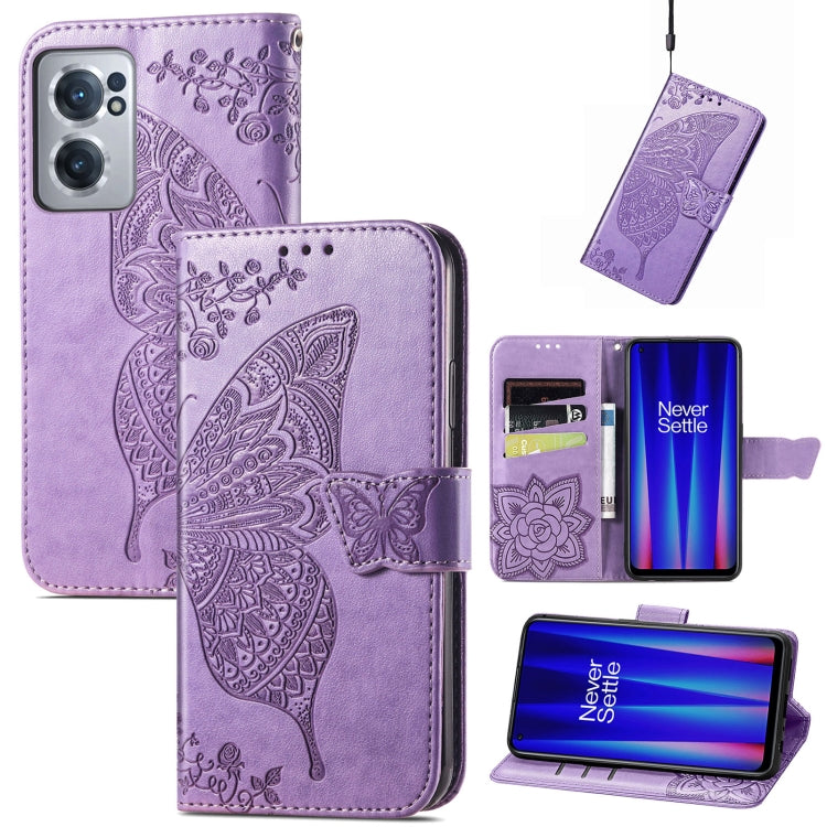 Butterfly Love Flower Embossed Leather Phone Case, For OnePlus Nord CE 2 5G, For Sony Xperia Ace III