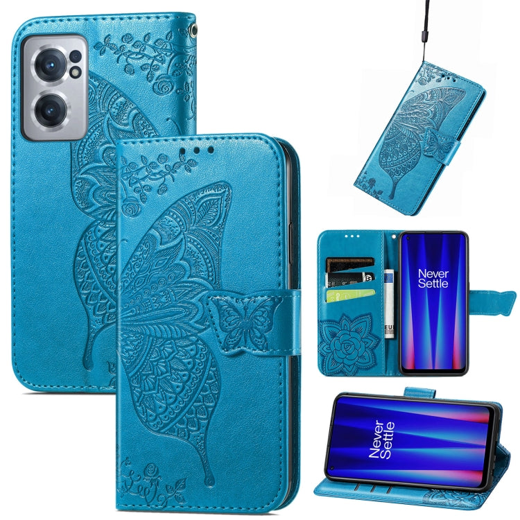 Butterfly Love Flower Embossed Leather Phone Case, For OnePlus Nord CE 2 5G, For Sony Xperia Ace III