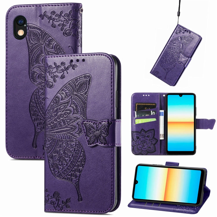 Butterfly Love Flower Embossed Leather Phone Case, For OnePlus Nord CE 2 5G, For Sony Xperia Ace III