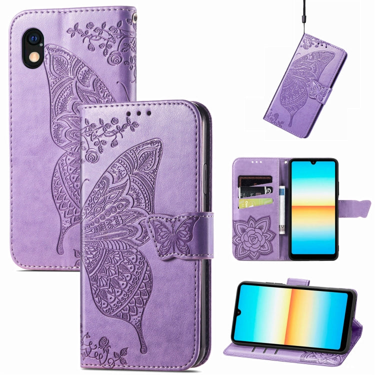 Butterfly Love Flower Embossed Leather Phone Case, For OnePlus Nord CE 2 5G, For Sony Xperia Ace III