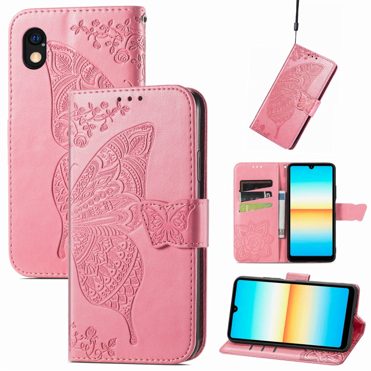 Butterfly Love Flower Embossed Leather Phone Case, For OnePlus Nord CE 2 5G, For Sony Xperia Ace III