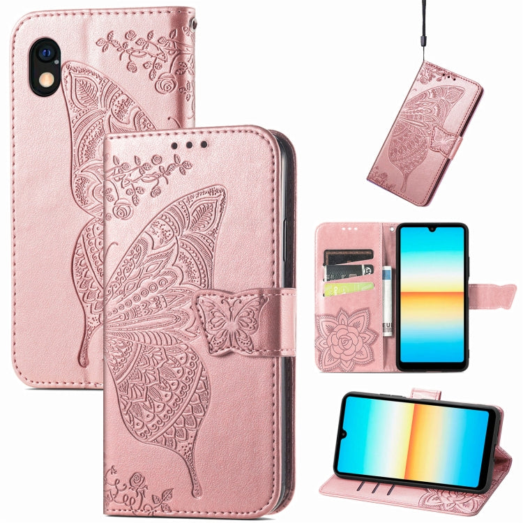 Butterfly Love Flower Embossed Leather Phone Case, For OnePlus Nord CE 2 5G, For Sony Xperia Ace III