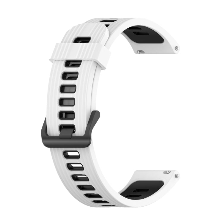 20mm Vertical Pattern Two-Color Silicone Watch Band, For Samsung Galaxy Watch 4 40mm, For Samsung Galaxy Watch 4 44mm