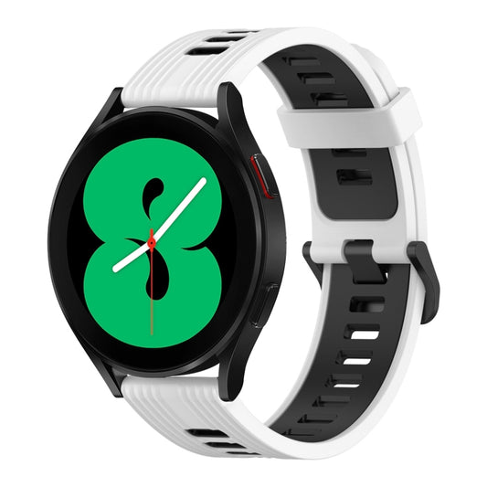 20mm Vertical Pattern Two-Color Silicone Watch Band, For Samsung Galaxy Watch 4 40mm, For Samsung Galaxy Watch 4 44mm