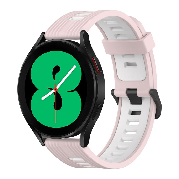 20mm Vertical Pattern Two-Color Silicone Watch Band, For Samsung Galaxy Watch 4 40mm, For Samsung Galaxy Watch 4 44mm