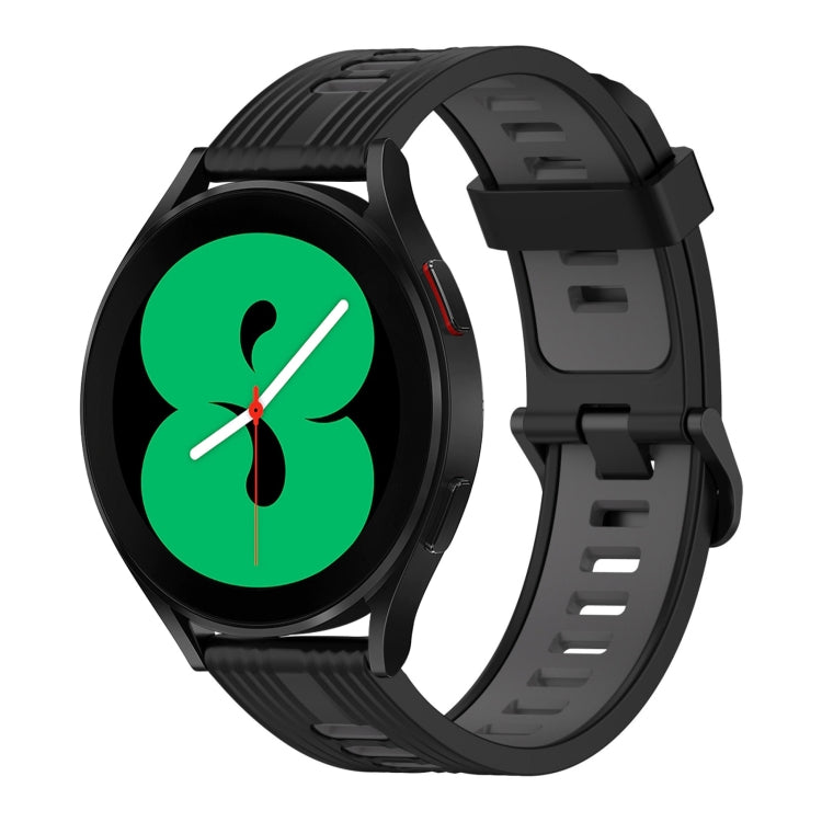 20mm Vertical Pattern Two-Color Silicone Watch Band, For Samsung Galaxy Watch 4 40mm, For Samsung Galaxy Watch 4 44mm