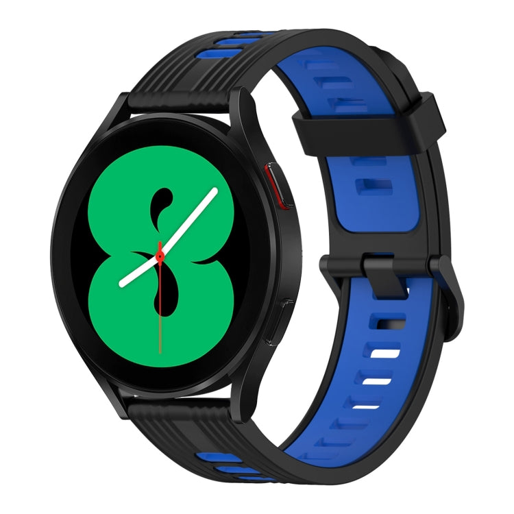 20mm Vertical Pattern Two-Color Silicone Watch Band, For Samsung Galaxy Watch 4 40mm, For Samsung Galaxy Watch 4 44mm
