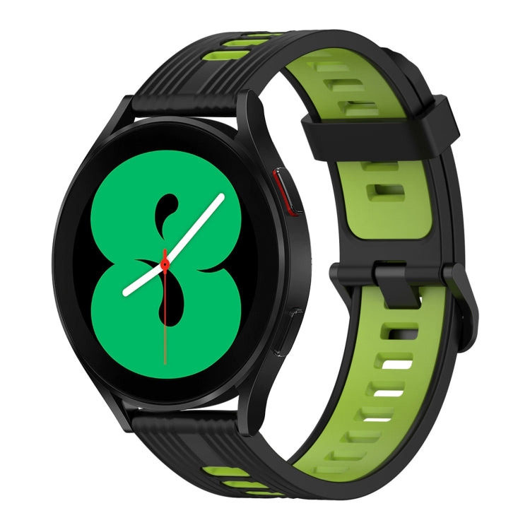 20mm Vertical Pattern Two-Color Silicone Watch Band, For Samsung Galaxy Watch 4 40mm, For Samsung Galaxy Watch 4 44mm