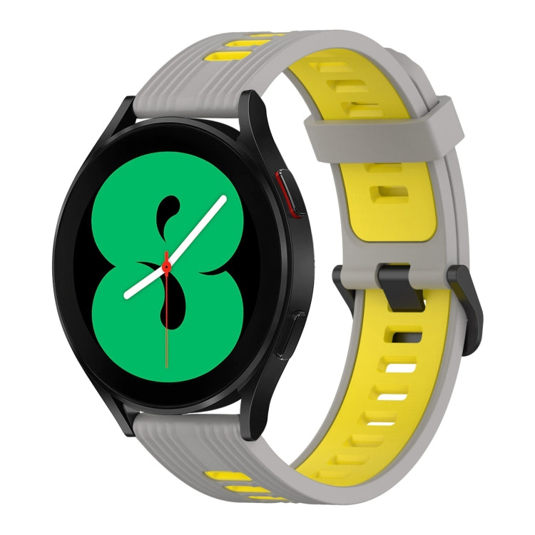 20mm Vertical Pattern Two-Color Silicone Watch Band, For Samsung Galaxy Watch 4 40mm, For Samsung Galaxy Watch 4 44mm
