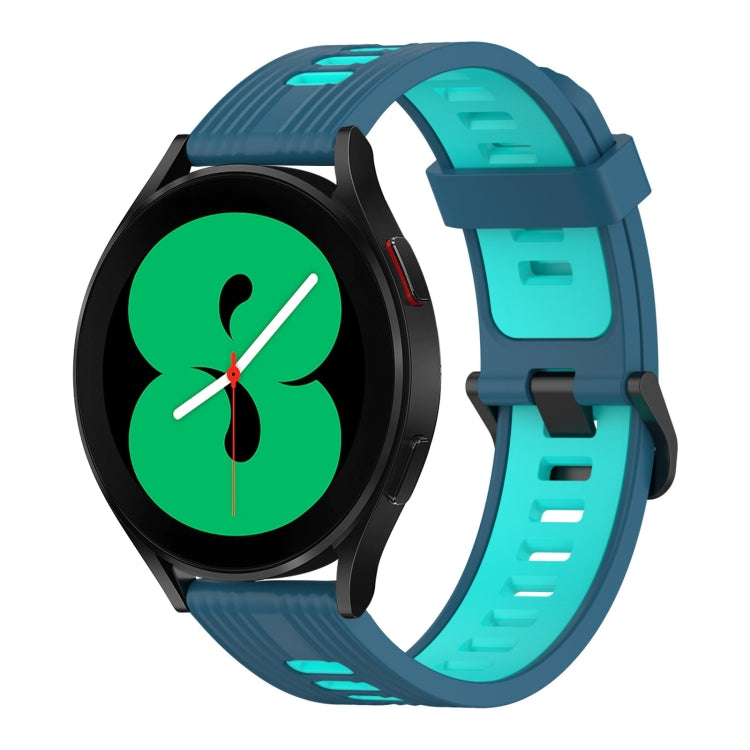 20mm Vertical Pattern Two-Color Silicone Watch Band, For Samsung Galaxy Watch 4 40mm, For Samsung Galaxy Watch 4 44mm