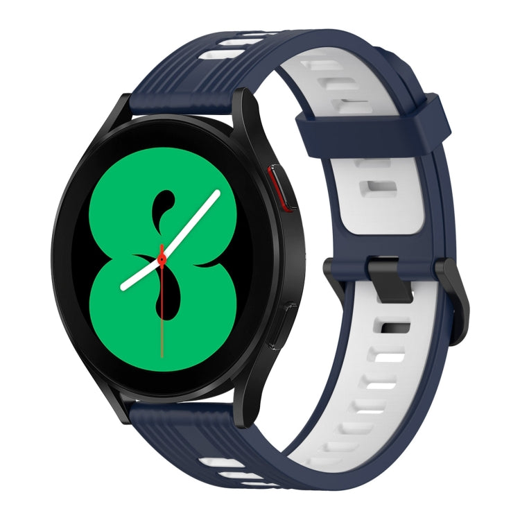 20mm Vertical Pattern Two-Color Silicone Watch Band, For Samsung Galaxy Watch 4 40mm, For Samsung Galaxy Watch 4 44mm