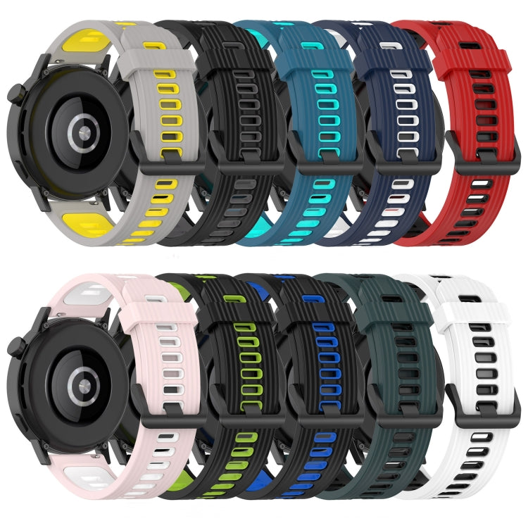 20mm Vertical Pattern Two-Color Silicone Watch Band, For Samsung Galaxy Watch 4 40mm, For Samsung Galaxy Watch 4 44mm