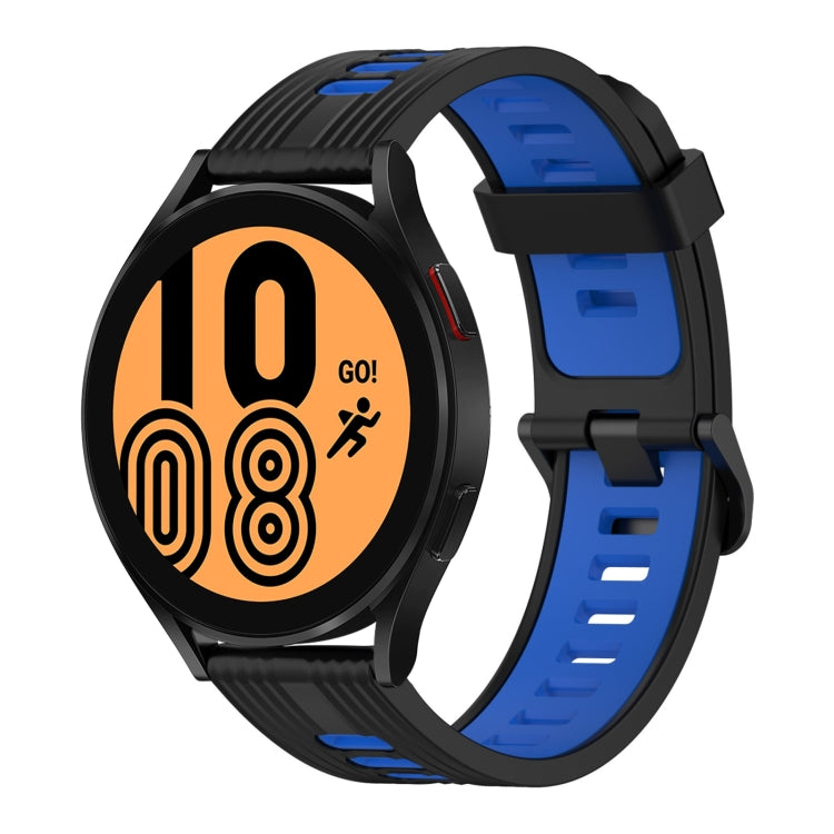 20mm Vertical Pattern Two-Color Silicone Watch Band, For Samsung Galaxy Watch 4 40mm, For Samsung Galaxy Watch 4 44mm